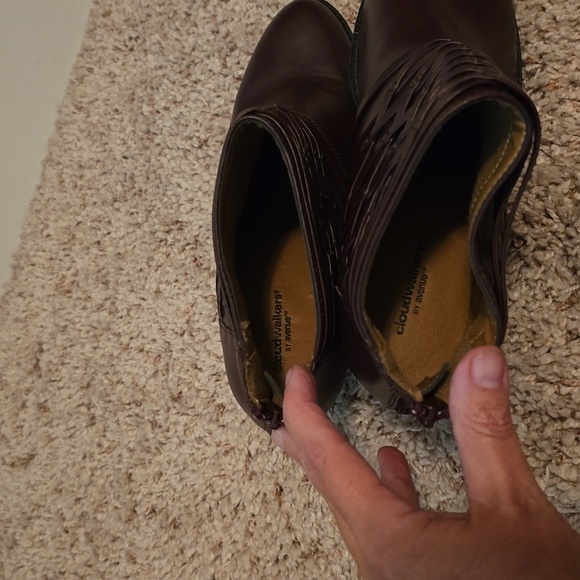 Women's Avenue Burgundy Cloudwalkers Ankle Boots Size 8.5W (0718) - Picture 10 of 11